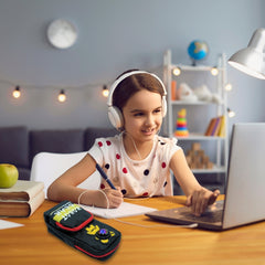 DailyNeedDeals: Durable 'Robot Bear' Black Pencil Pouch / Utility Bag