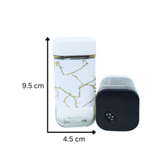 DailyNeedDeals | Set of 2 Luxury Marble-Effect Spice Shakers - Black & White Gold Finish