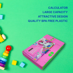 DailyNeedDeals | Large Unicorn Rainbow Pop-Up Pencil Case - Pink Double-Sided Geometry Box