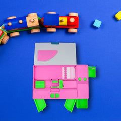 DailyNeedDeals | Large Unicorn Rainbow Pop-Up Pencil Case - Pink Double-Sided Geometry Box