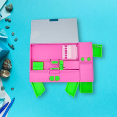 DailyNeedDeals | Unicorn Multi-Function Pencil Box with Built-In Calculator - Hot Pink