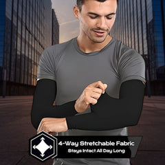 DailyNeedDeals | Black Compression Arm Sleeve - UV Protection & Odor Reducing Sports Gear