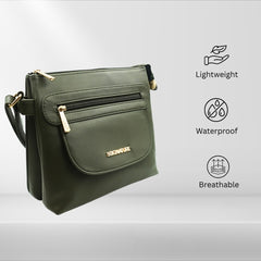 DailyNeedDeals | Lightweight Waterproof Olive Green Crossbody Bag - Signature Sling