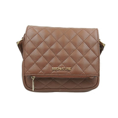 DailyNeedDeals | Quilted Brown Sling Bag - Lightweight & Waterproof Crossbody Purse