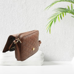 DailyNeedDeals | Quilted Brown Sling Bag - Lightweight & Waterproof Crossbody Purse