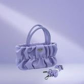 DailyNeedDeals | Lavender Ruched Mini Tote Bag - Lightweight Gathered Cloud Style Handbag