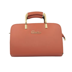 DailyNeedDeals | Terra Cotta Structured Handbag - Lightweight & Waterproof Shoulder Satchel