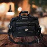 DailyNeedDeals | Classic Black Formal Office Bag - Lightweight, Waterproof Laptop Satchel