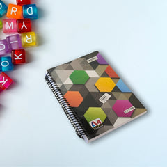 DailyNeedDeals | A4 Size Spiral Notebook - Geometric Hexagon Cover Design