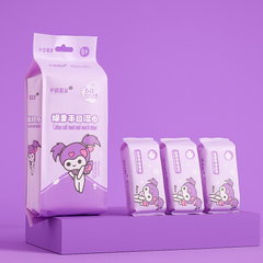 🧼 Gentle Care Wet Tissue Pack – Cute & Kid-Friendly 🐰💜