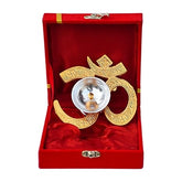 OM Brass Diya for Puja (Medium Size, Silver and Golden Plated) | Puja Dia for Mandir | Lantern Diya Return Gift (with Box)