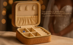 🌿 Eco-Friendly Cork Jewelry Organizer Box – Travel-Friendly & Stylish