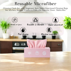 DailyNeedDeals™ Reusable Microfiber Cleaning and Drying Wipes, 180GSM