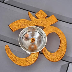 OM Brass Diya for Puja (Medium Size, Silver and Golden Plated) | Puja Dia for Mandir | Lantern Diya Return Gift (with Box)