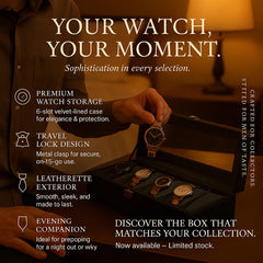 🕰️ Premium Leather Watch Storage Box – 6 Slot Organizer ✨