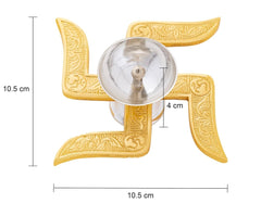 Ein Sof Swastik Brass Akhand Diya for Puja with Gift Box, Gold & White Akhand Diyas Pooja Room Decoration, Return Gift & House Warming Gift