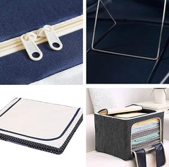 66 Liter Storage Organizer- Dark Blue Polkadot