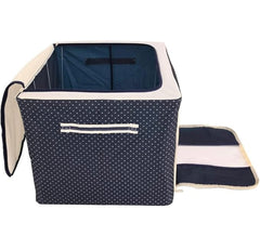 66 Liter Storage Organizer- Dark Blue Polkadot