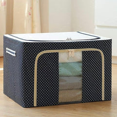 66 Liter Storage Organizer- Dark Blue Polkadot