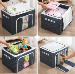 66 Liter Storage Organizer- Dark Blue Polkadot