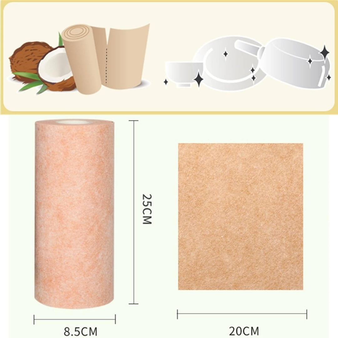DailyNeedDeals Reusable Perforated Coconut Shell Soft Cleaning Cloth Roll (25 Sheets)