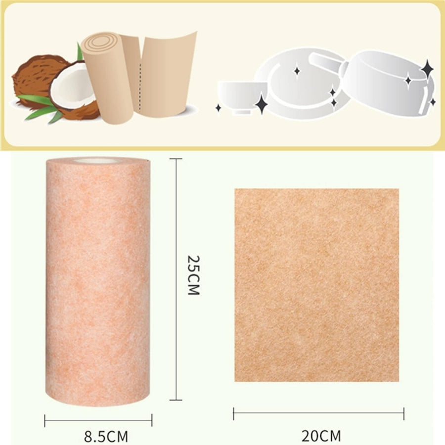 DailyNeedDeals Reusable Perforated Coconut Shell Soft Cleaning Cloth Roll (25 Sheets)