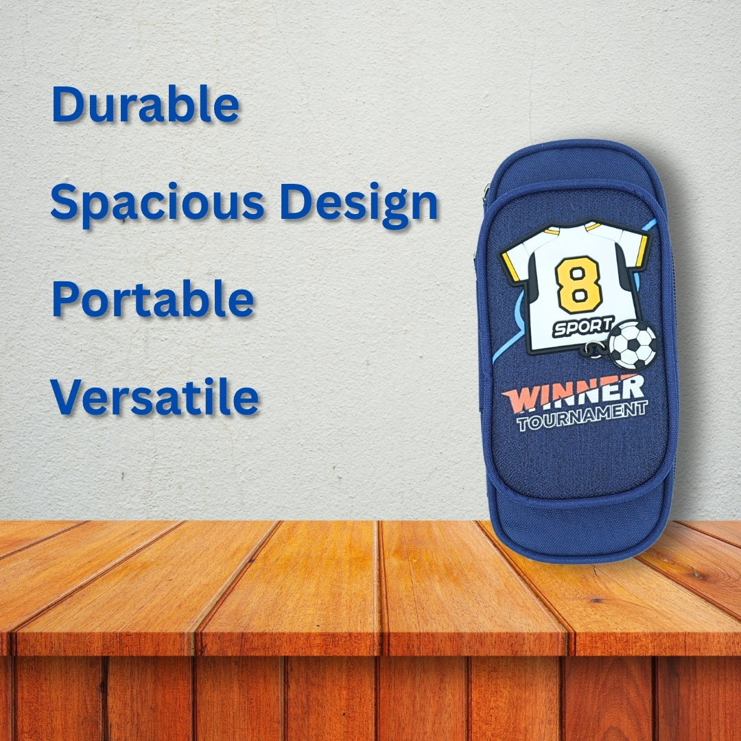 DailyNeedDeals: Versatile Sport Theme T-Shirt #8 Pencil/Utility Pouch - Blue