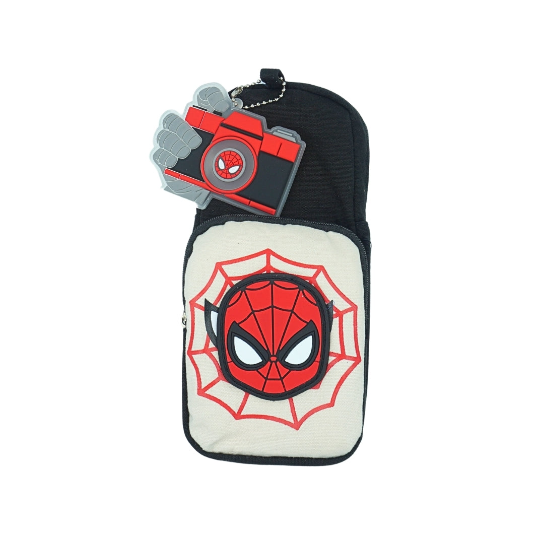 DailyNeedDeals: Marvel Spider-Man Durable Pencil Pouch with Camera Keychain Charm