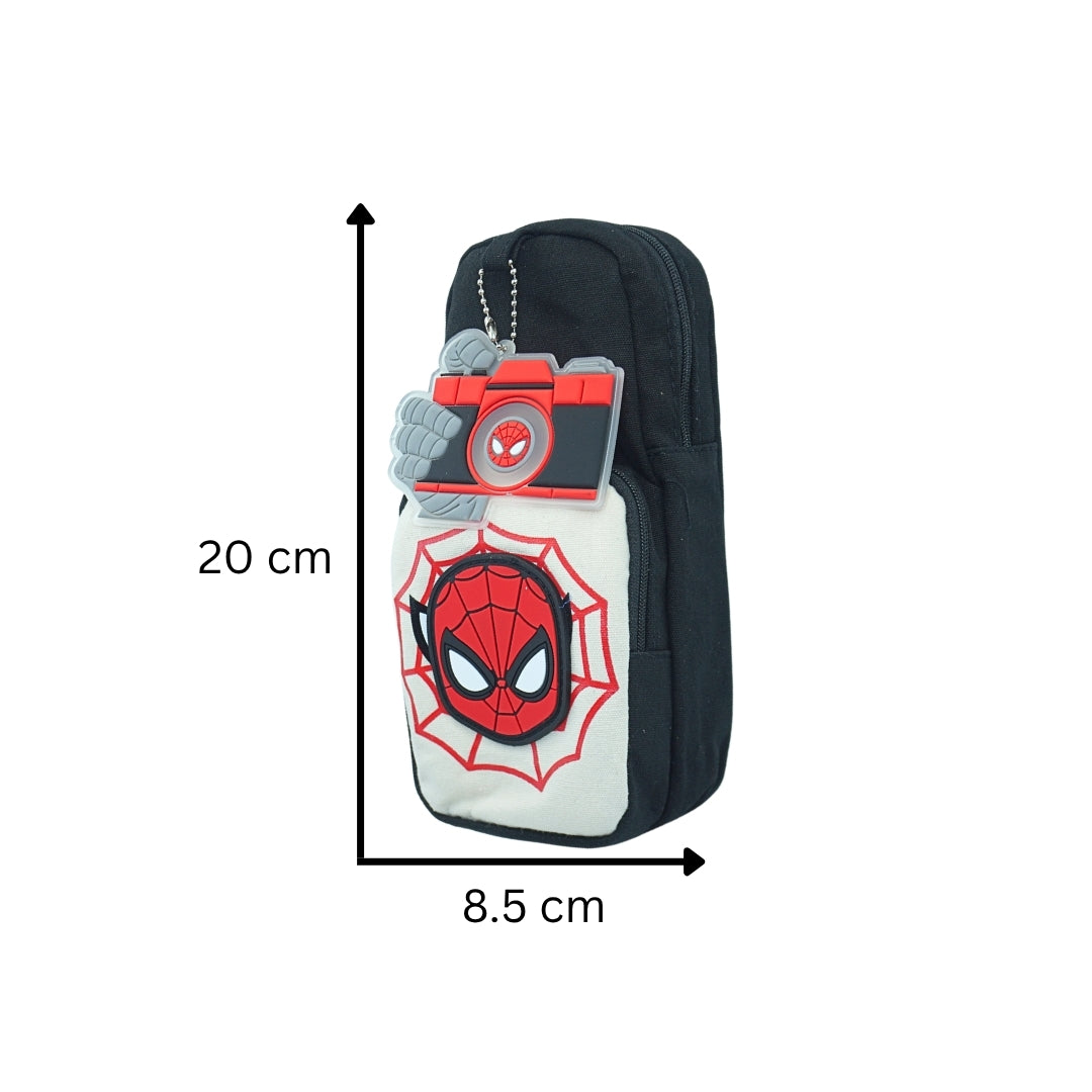 DailyNeedDeals: Marvel Spider-Man Durable Pencil Pouch with Camera Keychain Charm