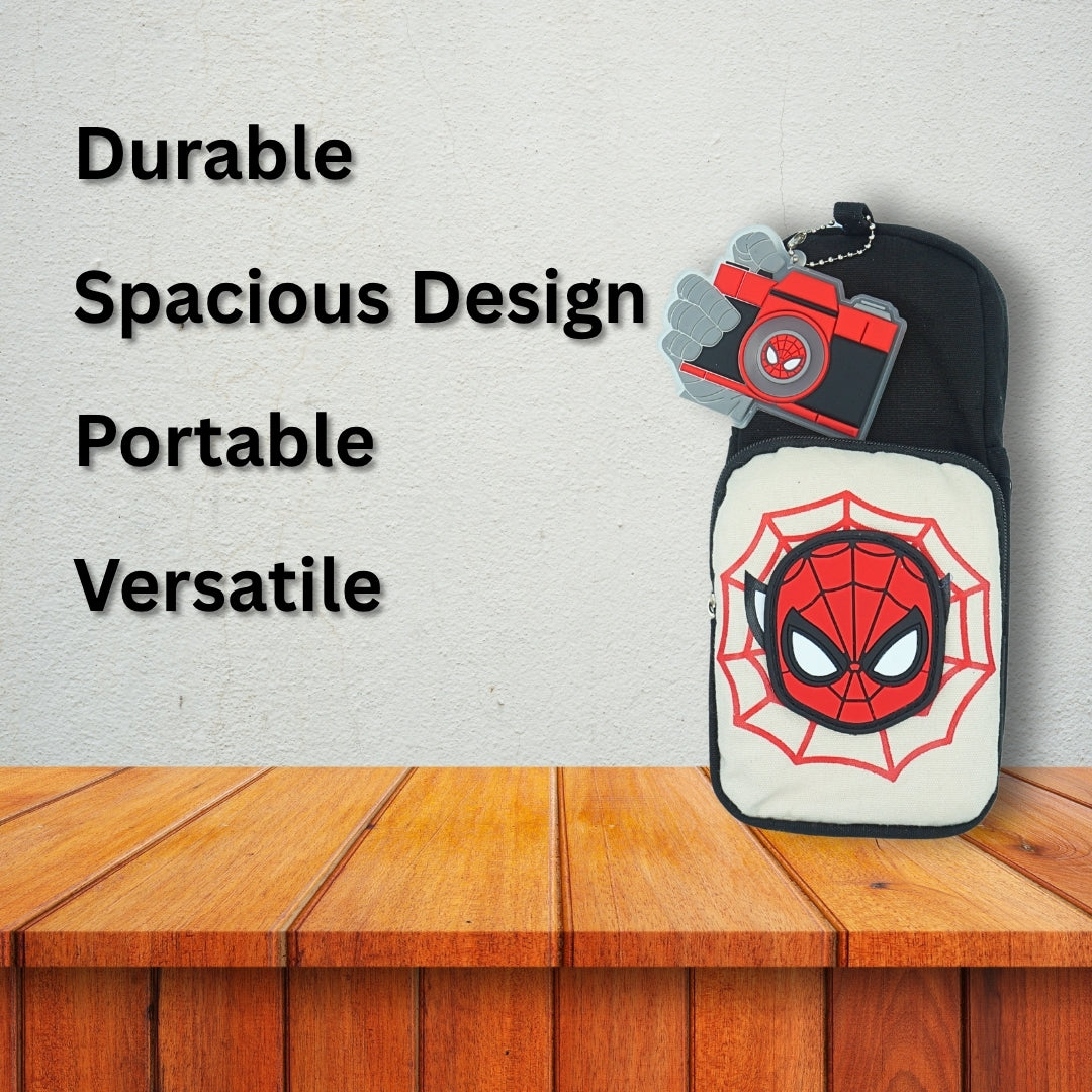 DailyNeedDeals: Marvel Spider-Man Durable Pencil Pouch with Camera Keychain Charm