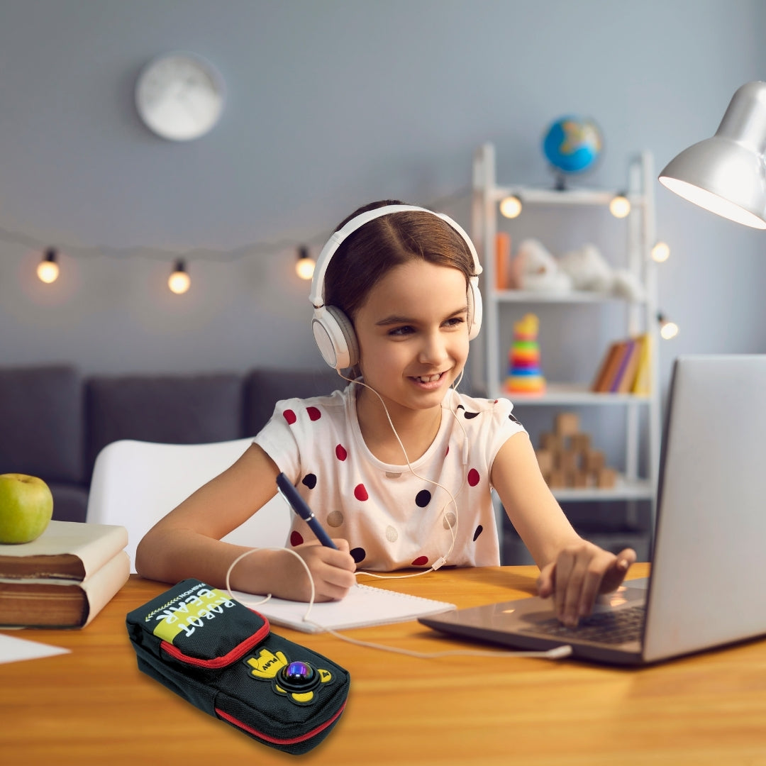 DailyNeedDeals: Durable 'Robot Bear' Black Pencil Pouch / Utility Bag