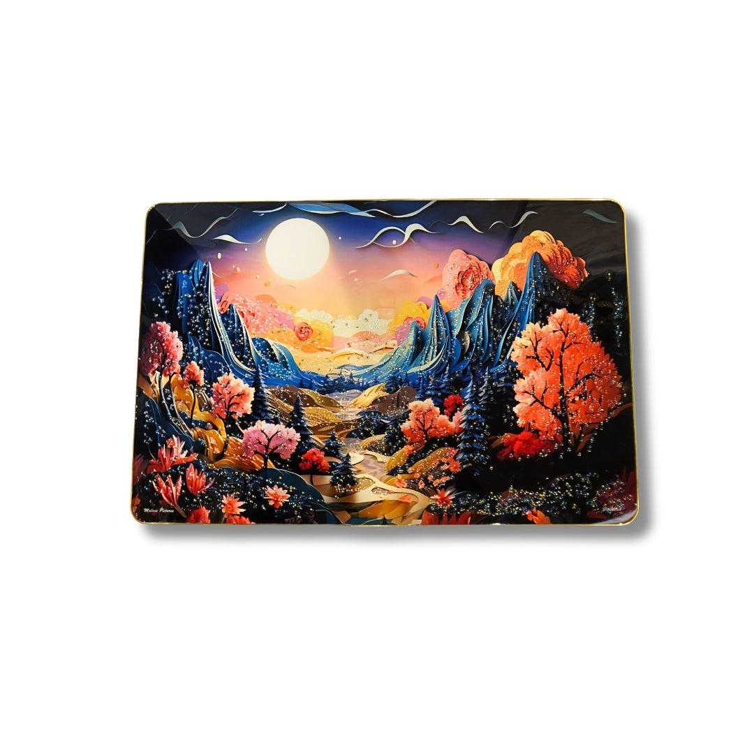 "Enchanted Moon Valley" Decorative Art | Vibrant Landscape