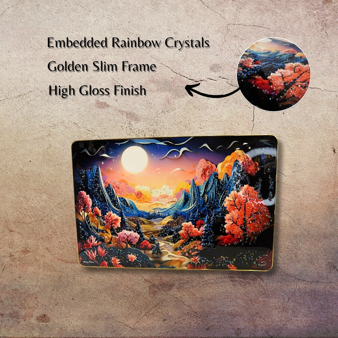 "Enchanted Moon Valley" Decorative Art | Vibrant Landscape