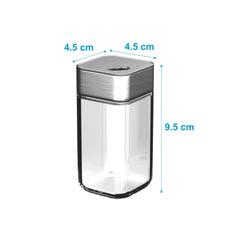 DailyNeedDeals | Set of 2 Modern Square Glass Spice Shakers with Stainless Steel Top