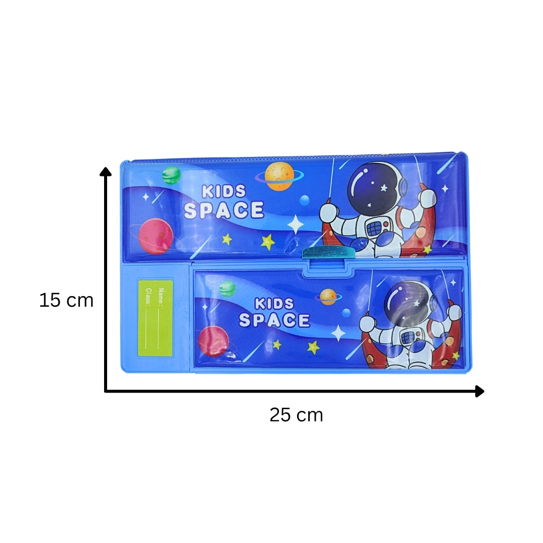 DailyNeedDeals | Multifunctional Utility Pencil & Geometry Box - Blue & Red Design