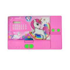 DailyNeedDeals | Large Unicorn Rainbow Pop-Up Pencil Case - Pink Double-Sided Geometry Box