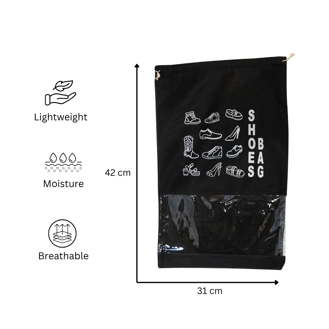Travel & Storage Shoe Bags with Clear Window | Dustproof Portable Organizers