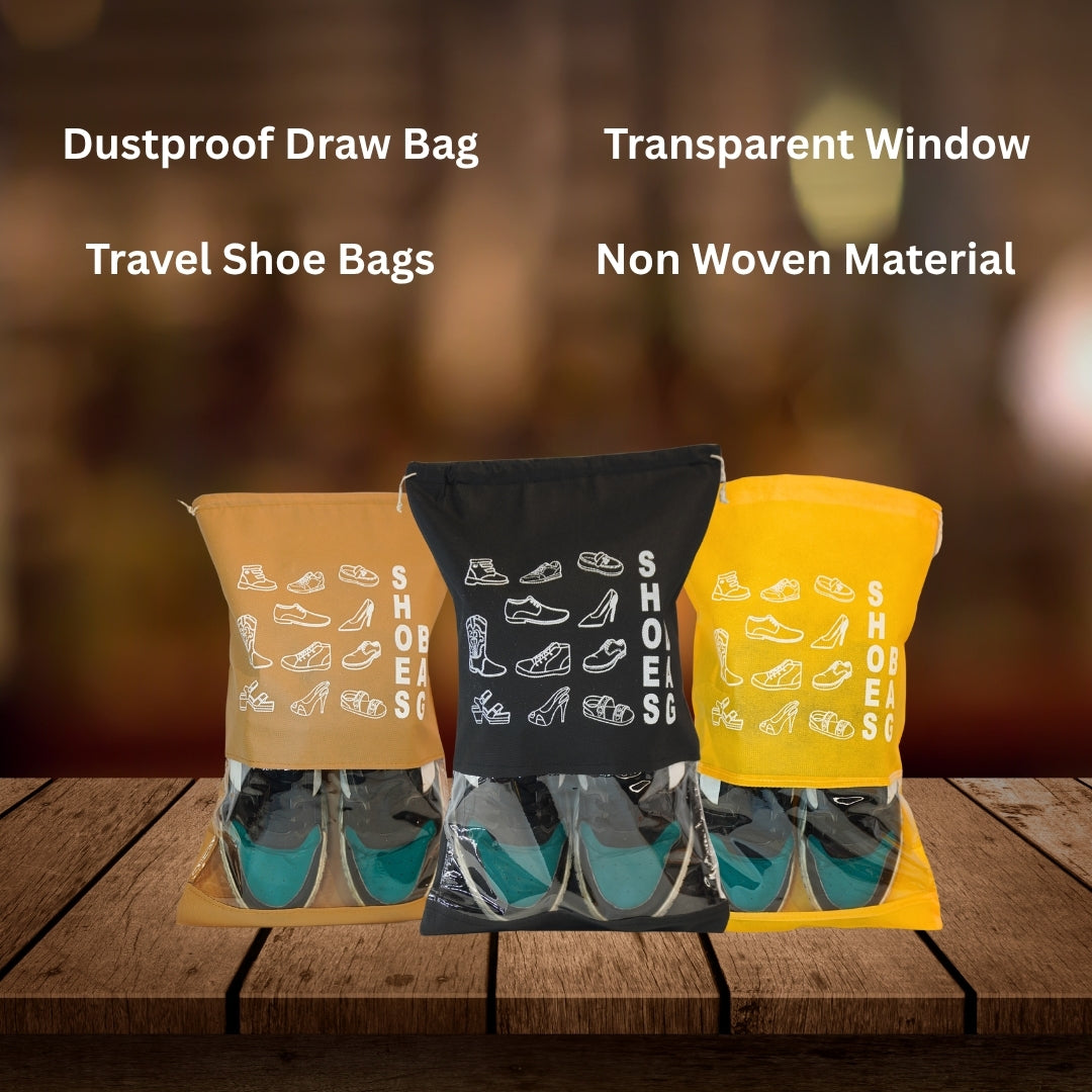 Travel & Storage Shoe Bags with Clear Window | Dustproof Portable Organizers