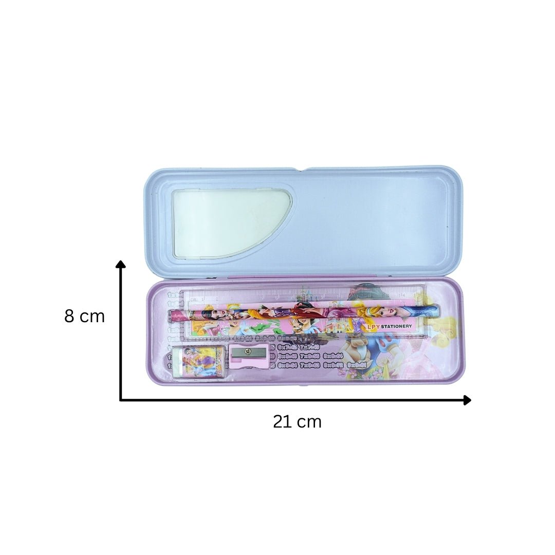 DailyNeedDeals | Disney Frozen Theme Metal Pencil Box - Elsa, Anna, and Olaf Stationery Set