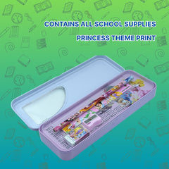 DailyNeedDeals | Disney Frozen Theme Metal Pencil Box - Elsa, Anna, and Olaf Stationery Set