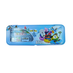 DailyNeedDeals | BT21 Characters Metal Pencil Box - Winter Theme Stationery Case