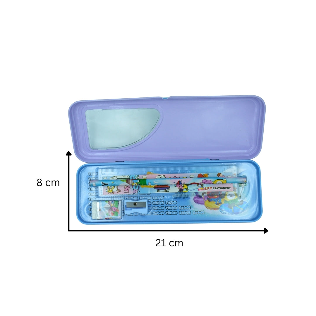 DailyNeedDeals | BT21 Characters Metal Pencil Box - Winter Theme Stationery Case