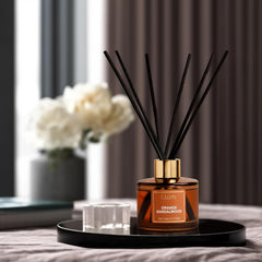 DailyNeedDeals™ Orange Sandalwood Reed Diffuser Set | Premium Room Freshener