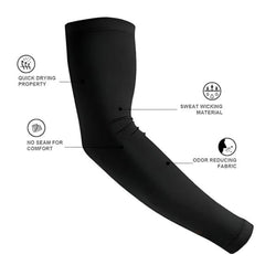 DailyNeedDeals | Black Compression Arm Sleeve - UV Protection & Odor Reducing Sports Gear