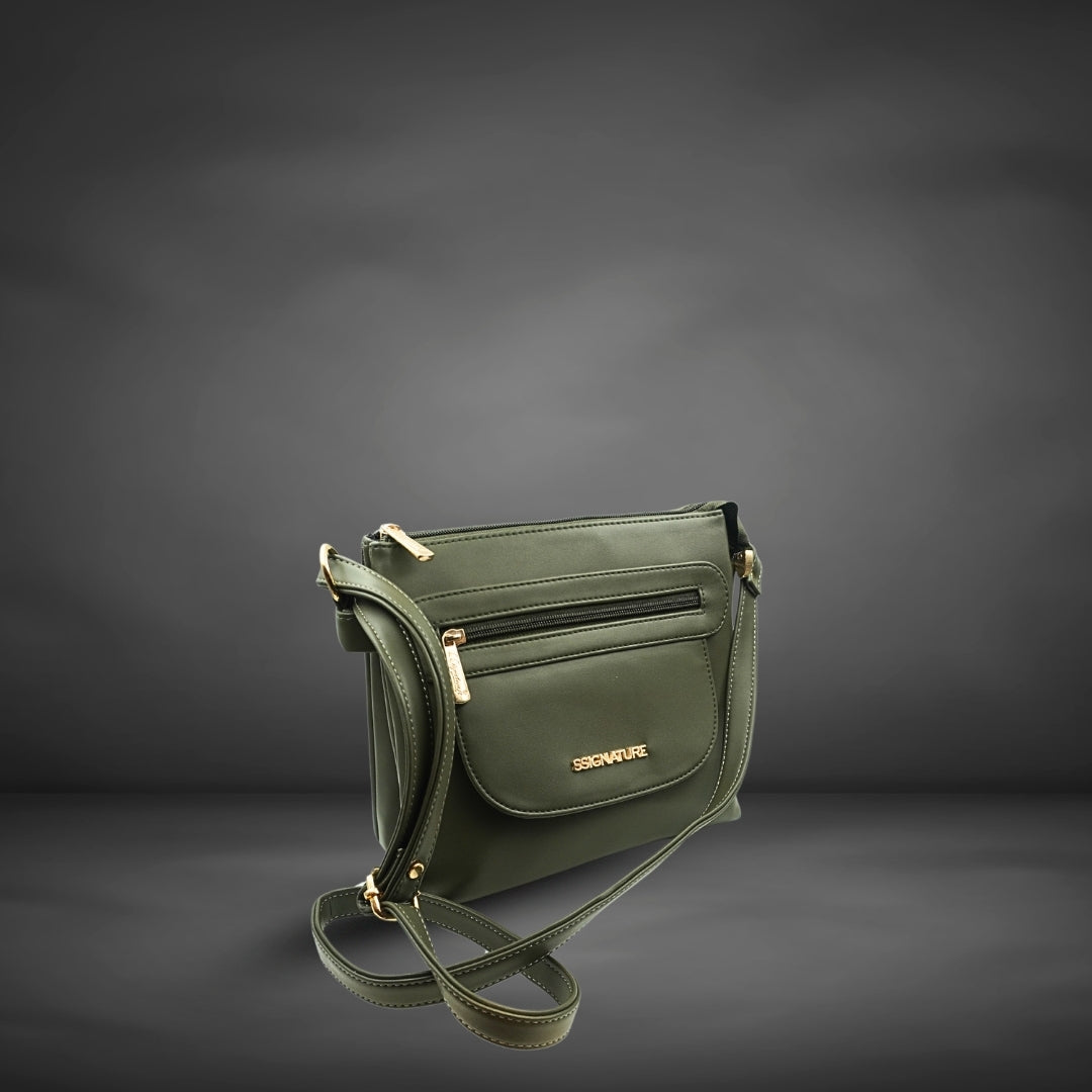 DailyNeedDeals | Lightweight Waterproof Olive Green Crossbody Bag - Signature Sling