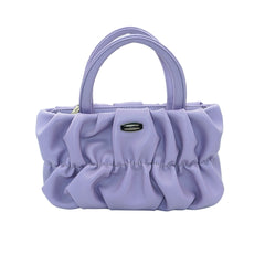 DailyNeedDeals | Lavender Ruched Mini Tote Bag - Lightweight Gathered Cloud Style Handbag