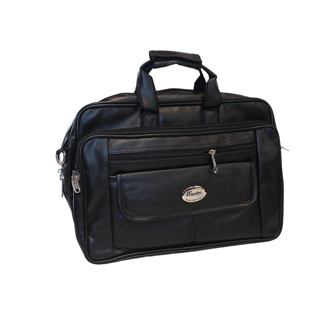 DailyNeedDeals | Classic Black Formal Office Bag - Lightweight, Waterproof Laptop Satchel