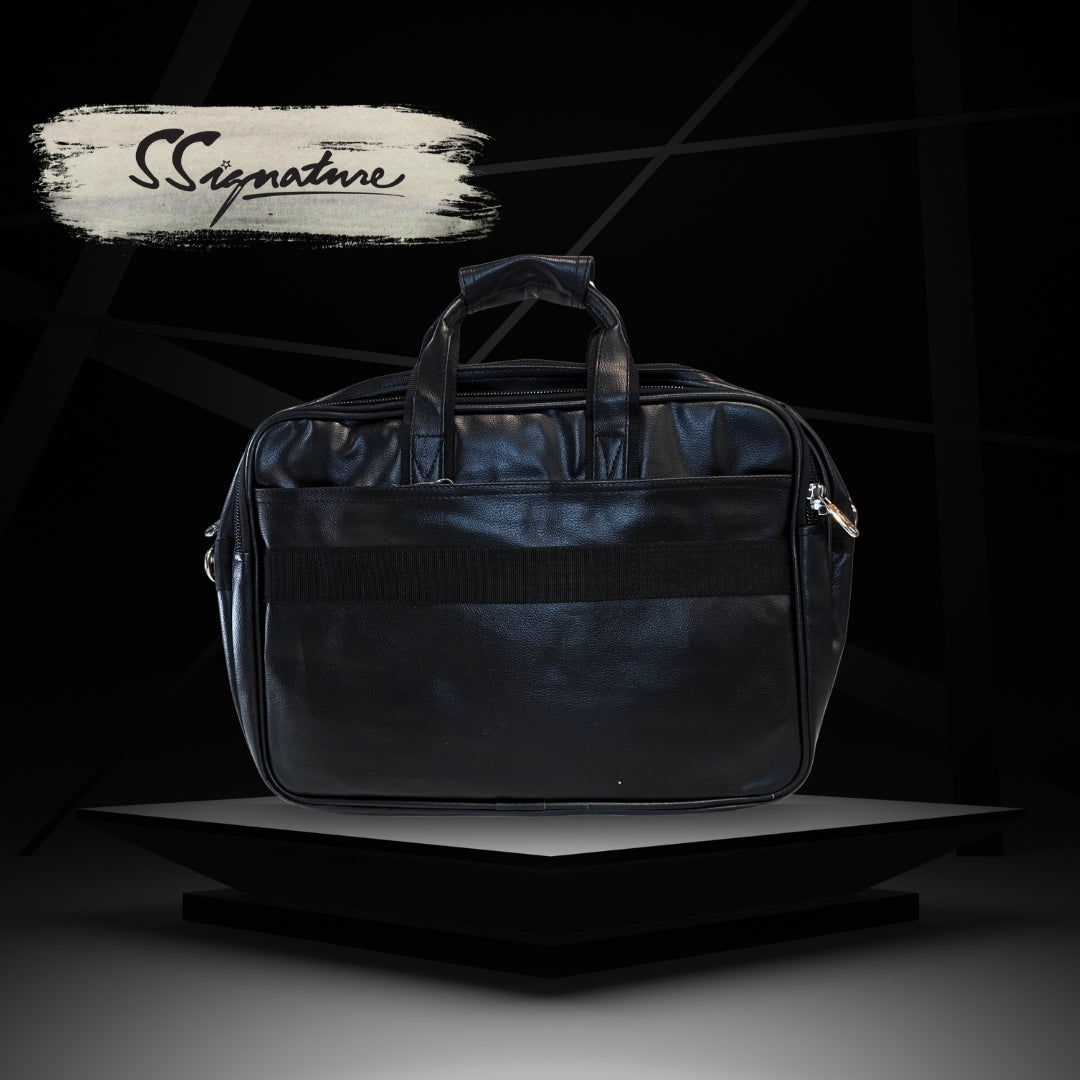DailyNeedDeals | Classic Black Formal Office Bag - Lightweight, Waterproof Laptop Satchel