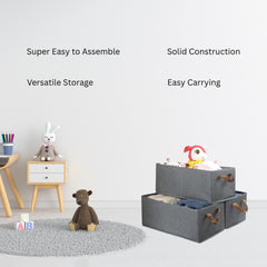 Collapsible Fabric Storage Bins with Handles | Versatile Closet & Toy Organizers