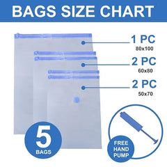 DailyNeedDeals | Space Saving Vacuum Storage Bags with Hand Pump - Reduce Volume by 80%
